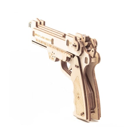 【Magife】 木組みパズル《M93R風》輪ゴム銃