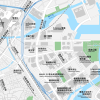 神奈川 横浜みなとみらい ベクター地図データ(eps) 中国語(繁体字) / 英語 並記版