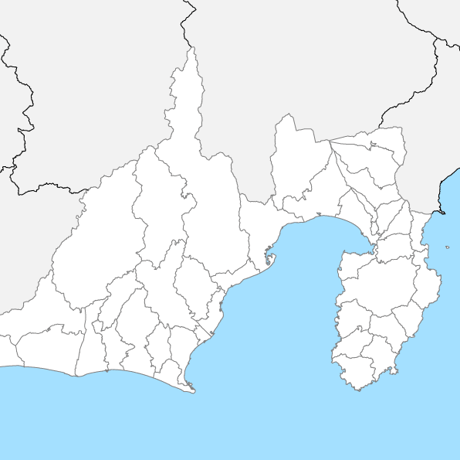 静岡県 市区町村別 白地図 PDFデータ