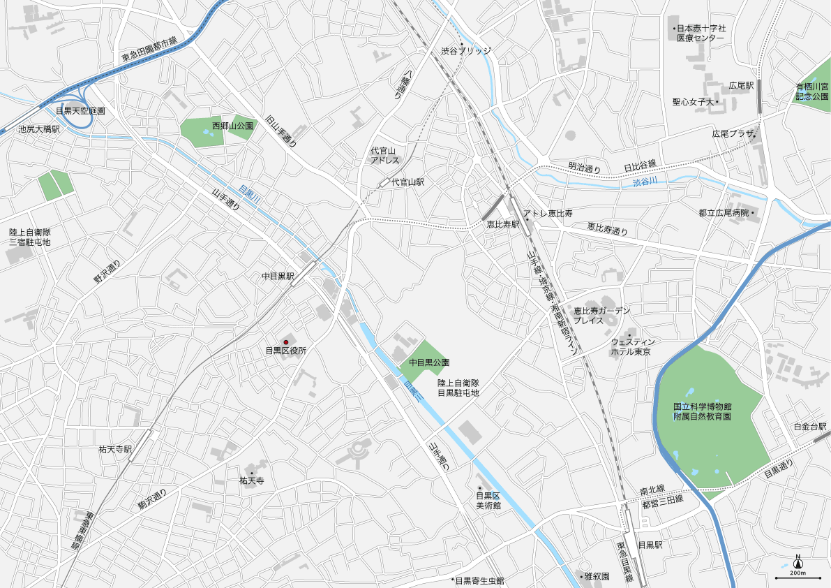 東京 恵比寿・代官山・中目黒 マップ PDFデータ | 地図素材を