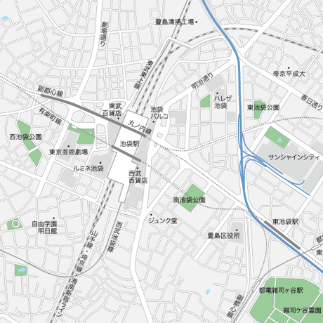 東京 池袋 ベクター地図データ(eps) 日本語