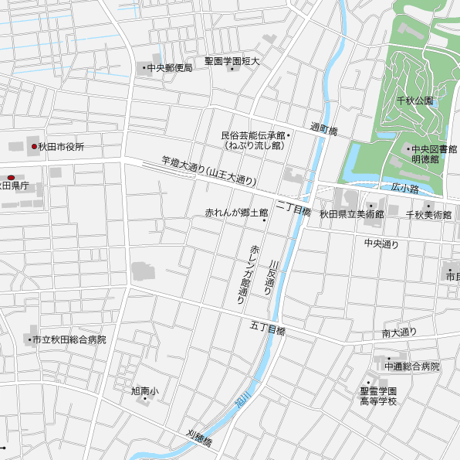 秋田 秋田駅周辺 ベクター地図データ(eps) 日本語