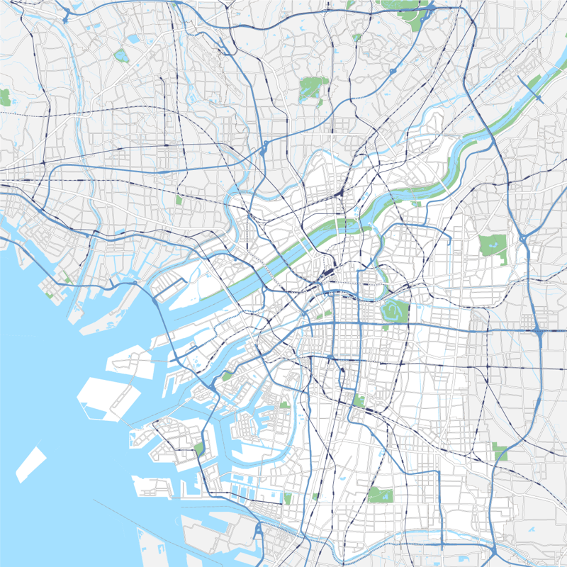 大阪 広域 マップ PDFデータ | 地図素材をダウンロードにて販売するお