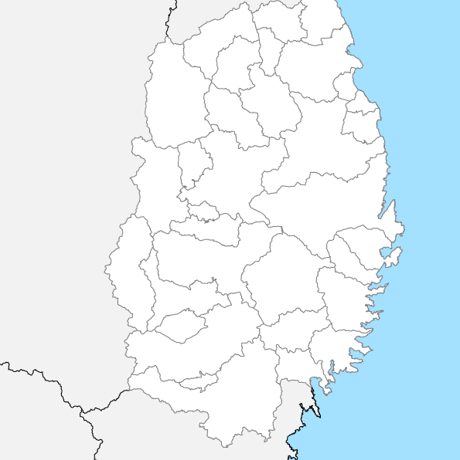 岩手県 市区町村別 白地図データ（eps）