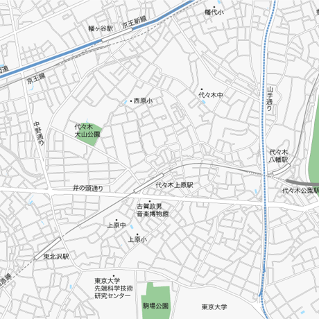 東京 幡ヶ谷・代々木上原 ベクター地図データ(eps) 日本語