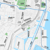東京 田町・三田・芝浦 ベクター地図データ(eps) 中国語(繁体字) / 英語 並記版