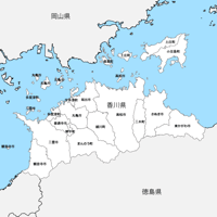 香川県 市区町村別 白地図 PDFデータ