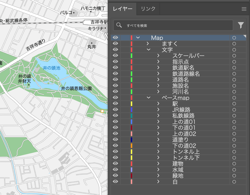 吉祥寺駅 航空写真地図 1:12000 アクセスマップ（東京・JR吉祥寺駅からの地図） | mimi刺繍 mimi