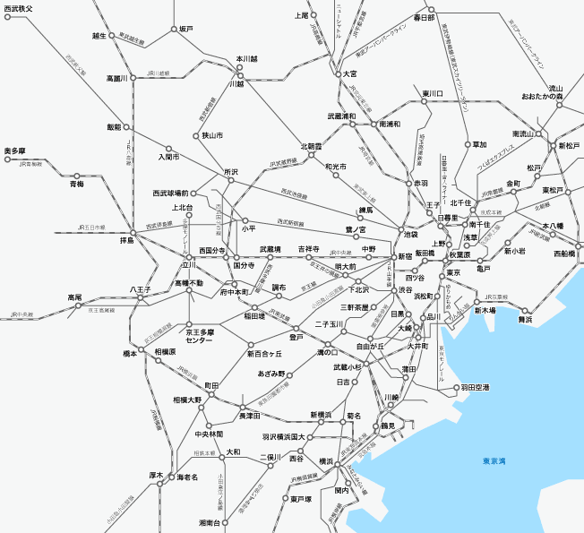 東京都 鉄道路線図 PDFデータ | 地図素材をダウンロードにて販売
