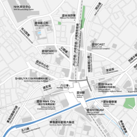 東京 渋谷 ベクター地図データ(eps) 繁体語/英語 並記版