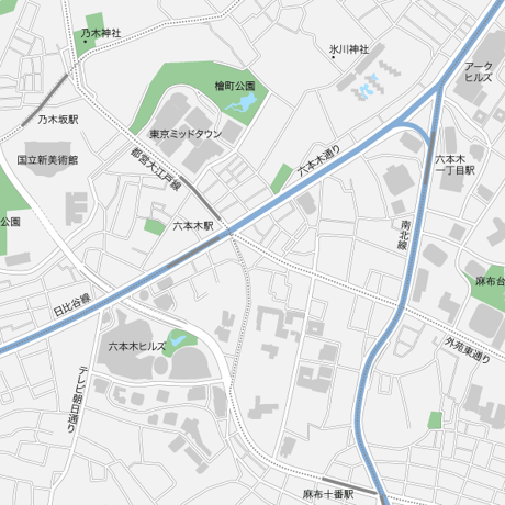 東京 六本木 ベクター地図データ(eps) 日本語