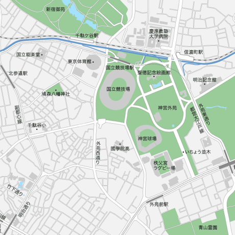 東京 神宮外苑 ベクター地図データ(eps) 日本語