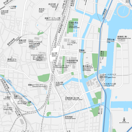 東京 品川 ベクター地図データ(eps) 日本語/英語 並記版