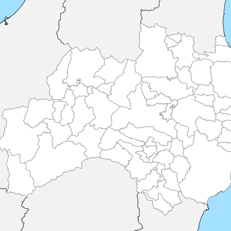 福島県 市区町村別 白地図データ（eps） | 地図素材をダウンロードにて