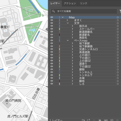 東京 赤坂・永田町・霞ヶ関 ベクター地図データ(eps) 日本語