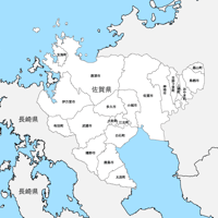 佐賀県 市区町村別 白地図データ（eps）