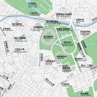 東京 神宮外苑 ベクター地図データ(eps) 繁体語/英語 並記版