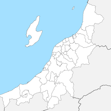 新潟県 市区町村別 白地図 PDFデータ