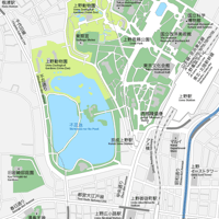東京 上野 ベクター地図データ(eps) 日本語/英語 並記版