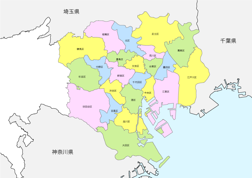 23区全図 23区全図 東京23区全図 – 地図のことなら塔文社