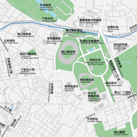 東京 神宮外苑 ベクター地図データ(eps) 繁体語/英語 並記版