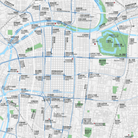 大阪広域 梅田・天王寺 ベクター地図データ(eps) 日本語/英語 並記版