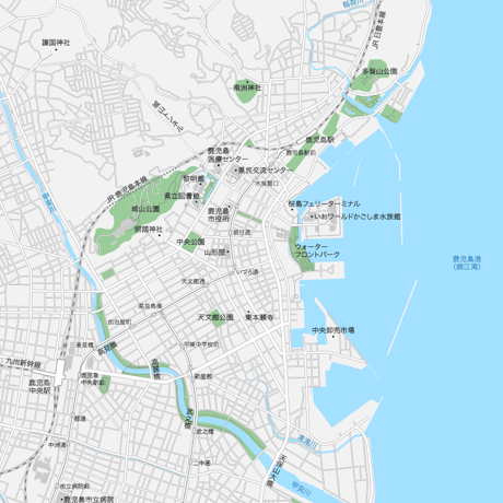 鹿児島 鹿児島中心部 ベクター地図データ(eps) 日本語