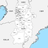 奈良県 市区町村別 白地図 PDFデータ
