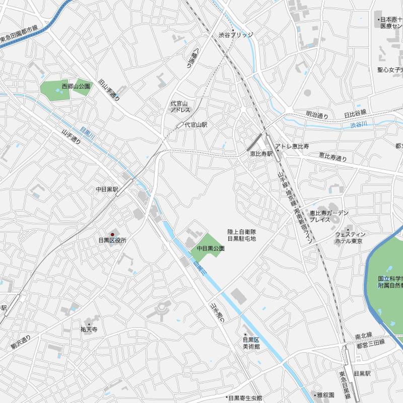 東京 恵比寿・代官山・中目黒 マップ PDFデータ | 地図素材を