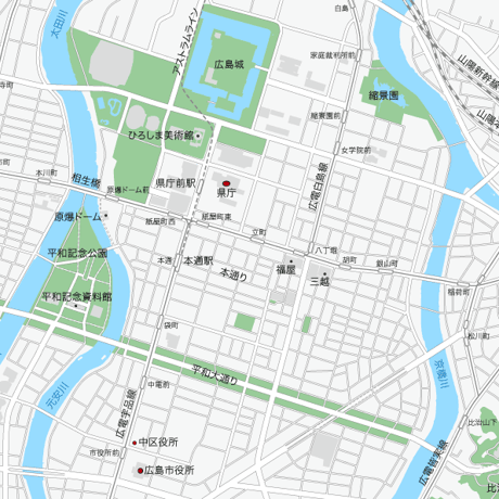 広島 広島中心部 ベクター地図データ(eps) 日本語