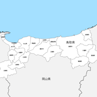 鳥取県 市区町村別 白地図データ（eps）