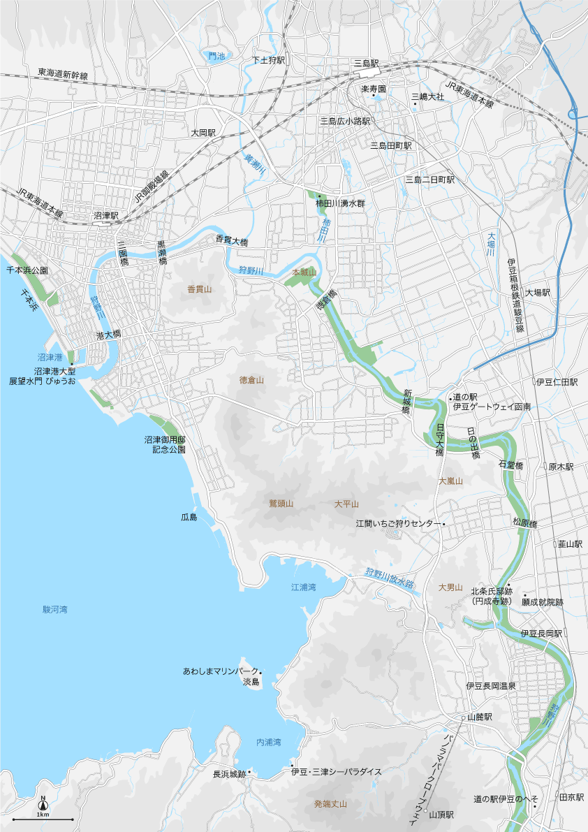 静岡 沼津・三島 マップ PDFデータ | 地図素材をダウンロードにて販売