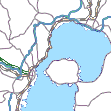 九州全域（島嶼部以外） 道路地図 ベクター素材（eps）日本語