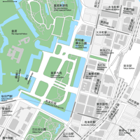 東京 丸の内・皇居 ベクター地図データ(eps) 日本語/英語 並記版
