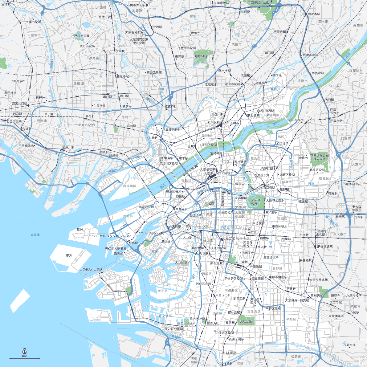 大阪市地図 関西・大阪万博の大阪市！”SAKAどん！YODOちゃんの大阪市24区