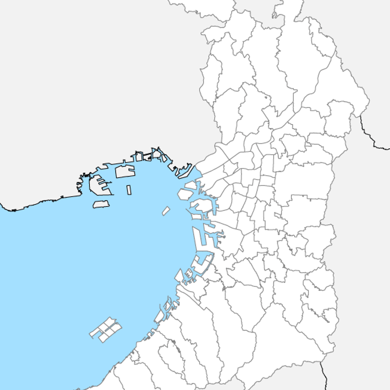 大阪府 市区町村別 白地図 PDFデータ | 地図素材をダウンロードにて