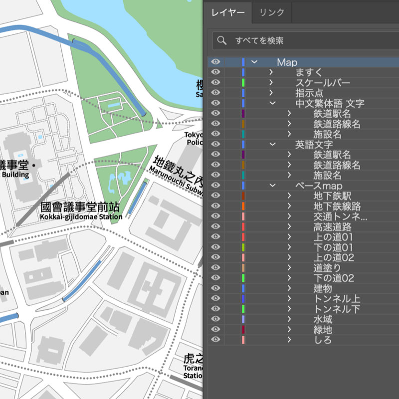 東京 赤坂・永田町・霞ヶ関 ベクター地図データ(eps) 中国語 東京 赤坂・永田町・霞ヶ関 ベクター地図データ(eps) 中国語