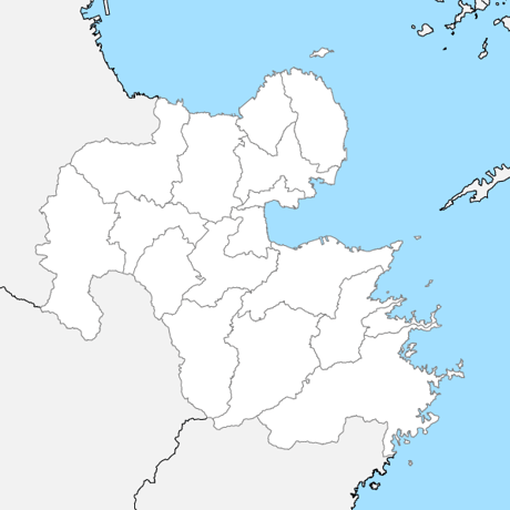 大分県 市区町村別 白地図 PDFデータ