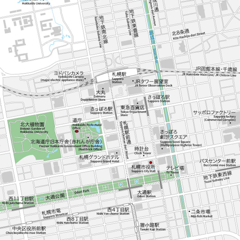 北海道 札幌 ベクター地図データ(eps) 繁体語/英語 並記版