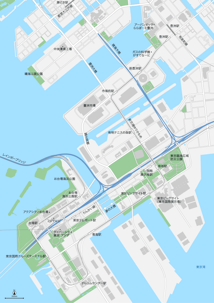 東京 豊洲・お台場 マップ PDFデータ | 地図素材をダウンロード