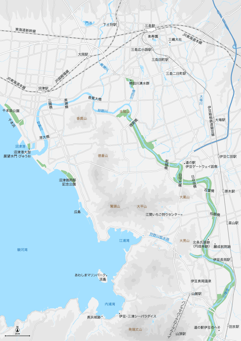 静岡 沼津・三島 マップ PDFデータ | 地図素材をダウンロードにて販売