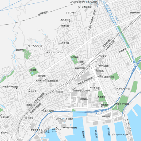 兵庫 神戸 ベクター地図データ(eps) 日本語
