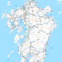 九州全域（島嶼部以外） 道路地図 ベクター素材（eps）日本語