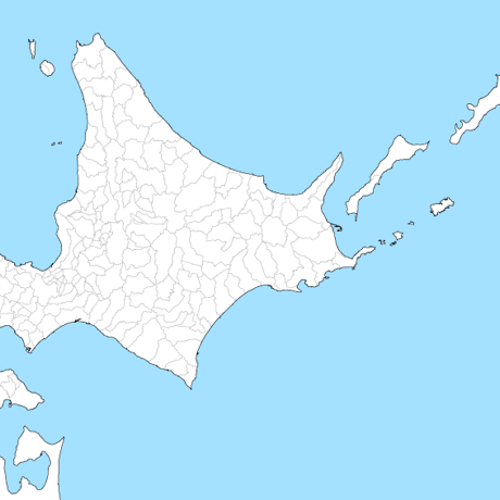 北海道 市区町村別 白地図 PDFデータ