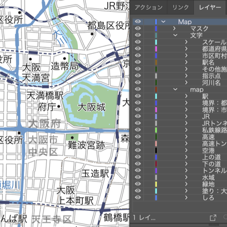 大阪 広域 ベクター地図データ(eps) 日本語