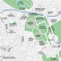 東京 神宮外苑 ベクター地図データ(eps) 日本語/英語 並記版
