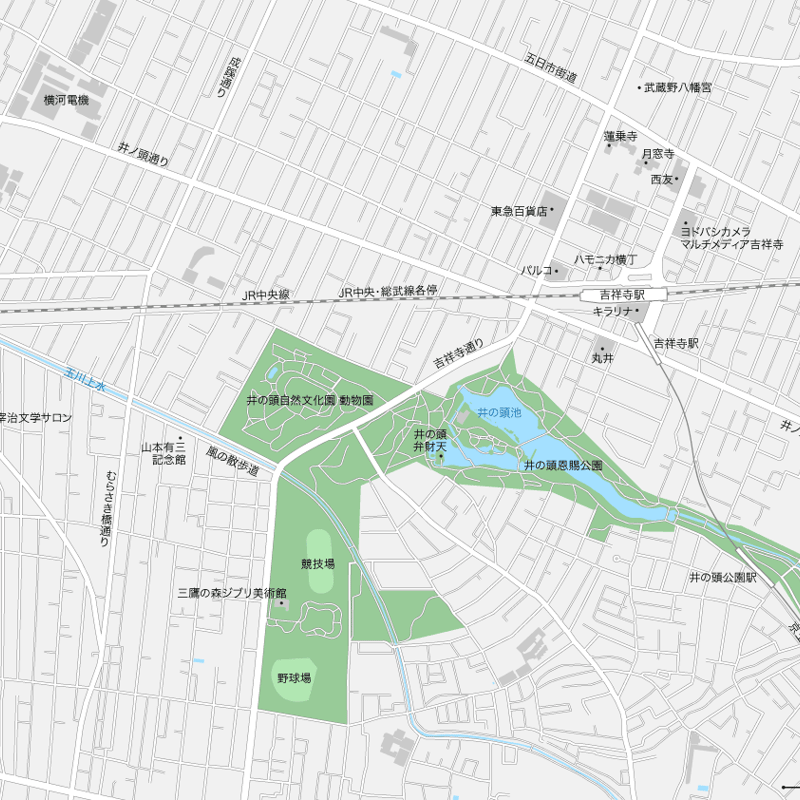 東京 三鷹・吉祥寺 ベクター地図データ(eps) 日本語 | 地図素材を