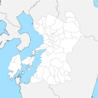 無料●熊本県 白地図 市区町村別 フリー素材