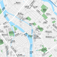 福岡 博多・天神 ベクター地図データ(eps) 日本語/英語 並記版