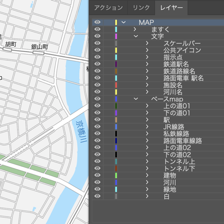 広島 広島中心部 ベクター地図データ(eps) 日本語